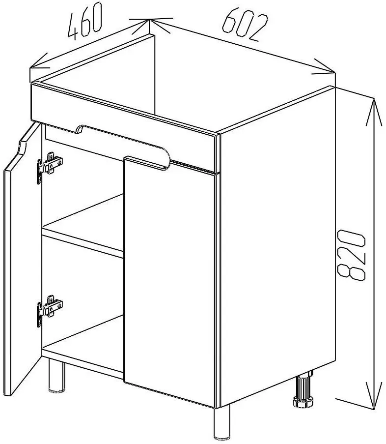 Dulap sub lavoar de podea Bayro Etna Duo Argo 600