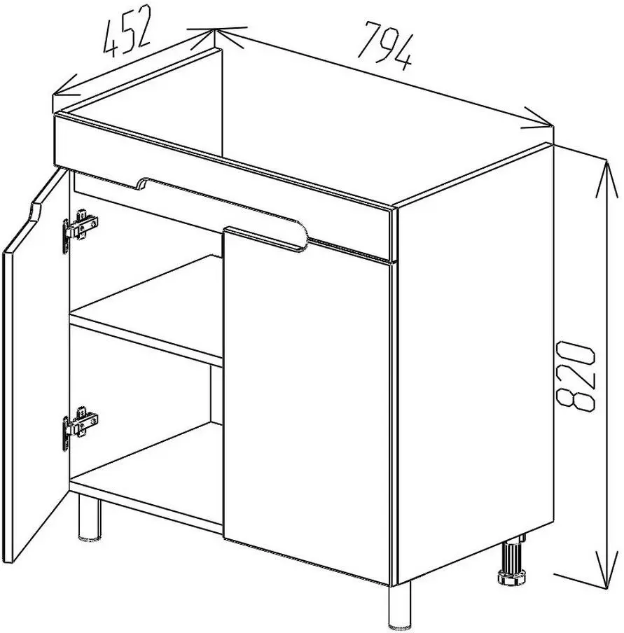 Dulap sub lavoar de podea Bayro Etna Duo Argo 800