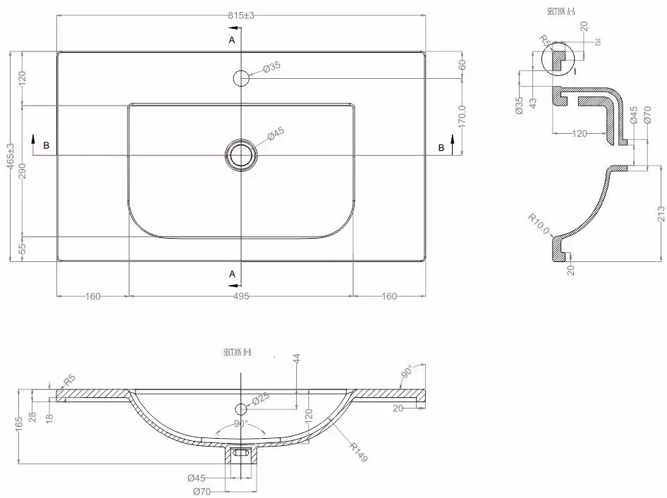 Dulap sub lavoar de podea Bayro Etna Duo Argo 800
