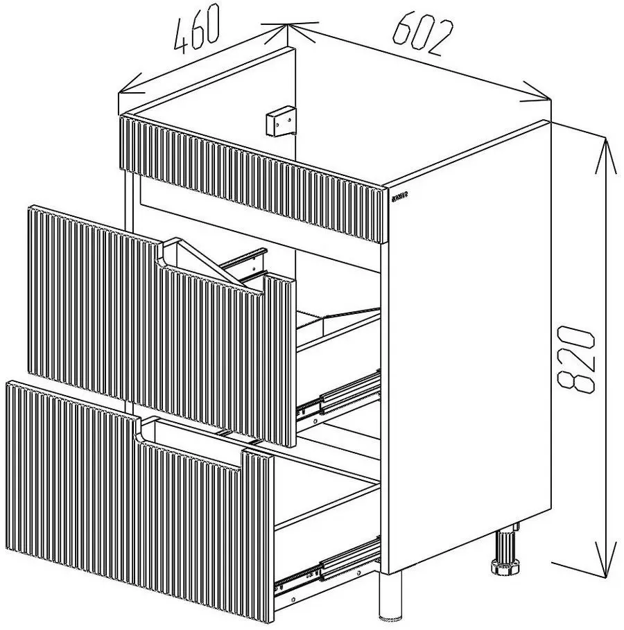 Dulap sub lavoar de podea Bayro Positano Argo 600