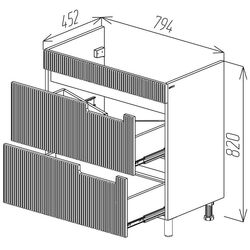 Dulap sub lavoar de podea Bayro Positano Argo 800 Thumb