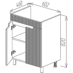 Dulap sub lavoar de podea Bayro Positano Duo Argo 600 Thumb