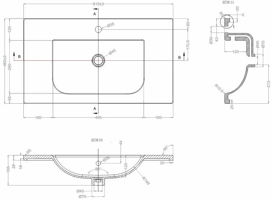 Dulap sub lavoar de podea Bayro Positano Duo Argo 800
