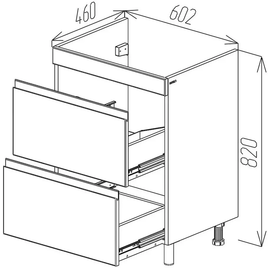 Шкаф под умывальник напольный Bayro Studio Argo 600 (White Matte)