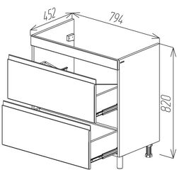 Dulap sub lavoar de podea Bayro Studio Argo 800 (White Matte) Thumb