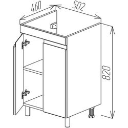 Dulap sub lavoar de podea Bayro Studio Duo Argo 500 (White Matte) Thumb