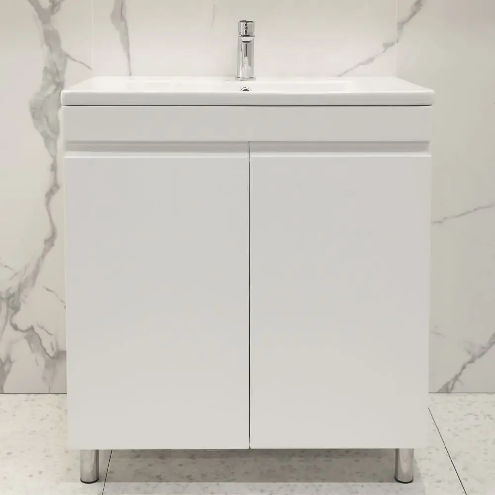 Dulap sub lavoar de podea Bayro Studio Duo Argo 800 (White Matte)