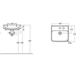 Dulap sub lavoar cu picioare Bayro Venus Neon 450 (White) Thumb