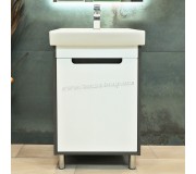 Dulap sub lavoar de podea Bayro Venus Neon 450 (White/Chicago Dark Concrete)