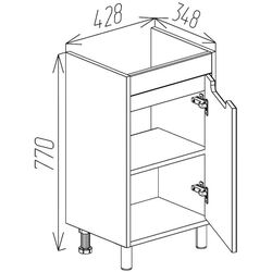 Dulap sub lavoar de podea Bayro Venus Neon 450 (White/Chicago Dark Concrete) Thumb