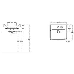 Dulap sub lavoar de podea Bayro Venus Neon 450 (White/Chicago Dark Concrete) Thumb