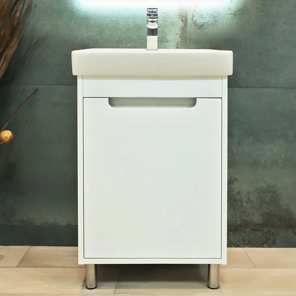 Dulap sub lavoar cu picioare Bayro Venus Neon 450 (White)