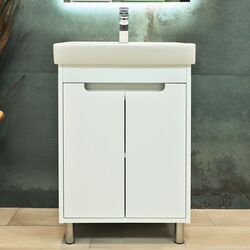 Dulap sub lavoar cu picioare Bayro Venus Neon 500 (White)