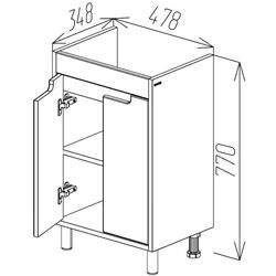 Dulap sub lavoar cu picioare Bayro Venus Neon 500 (White) Thumb