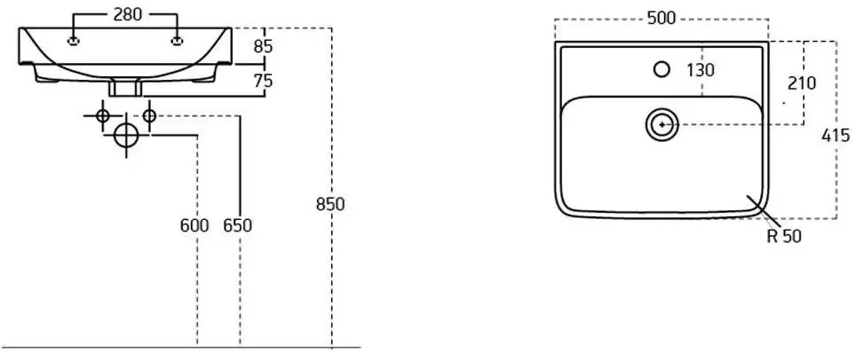 Dulap sub lavoar cu picioare Bayro Venus Neon 500 (White)