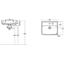 Dulap sub lavoar de podea Bayro Venus Neon 500 (White/Chicago Dark Concrete) Thumb