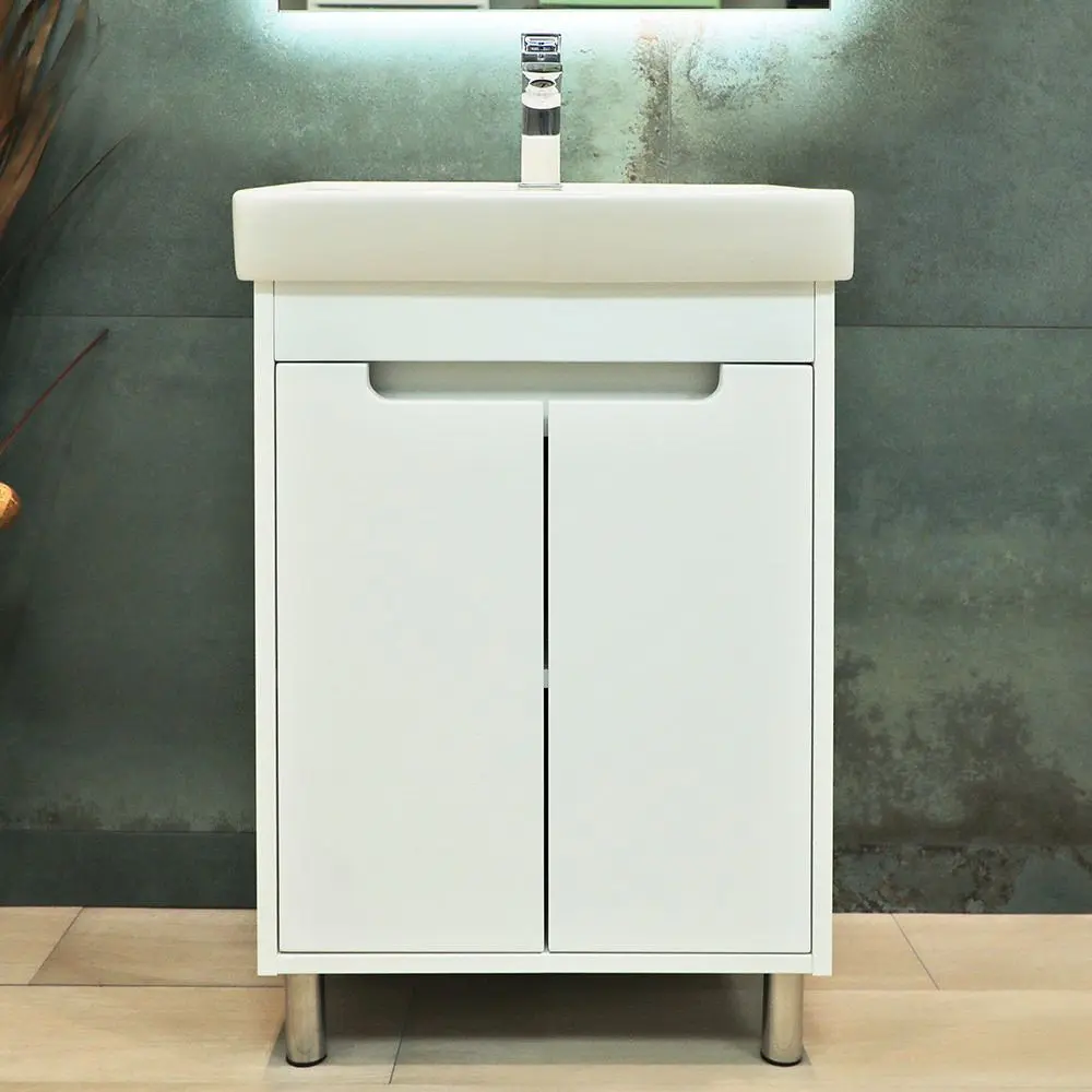 Dulap sub lavoar cu picioare Bayro Venus Neon 500 (White)