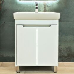 Dulap sub lavoar cu picioare Bayro Venus Neon 600 (White)