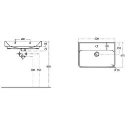 Dulap sub lavoar cu picioare Bayro Venus Neon 600 (White) Thumb