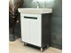 Dulap sub lavoar de podea Bayro Venus Neon 600 (White/Chicago Dark Concrete)