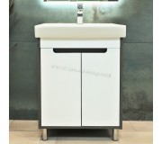 Dulap sub lavoar de podea Bayro Venus Neon 600 (White/Chicago Dark Concrete)