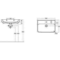 Dulap sub lavoar de podea Bayro Venus Neon 600 (White/Chicago Dark Concrete) Thumb