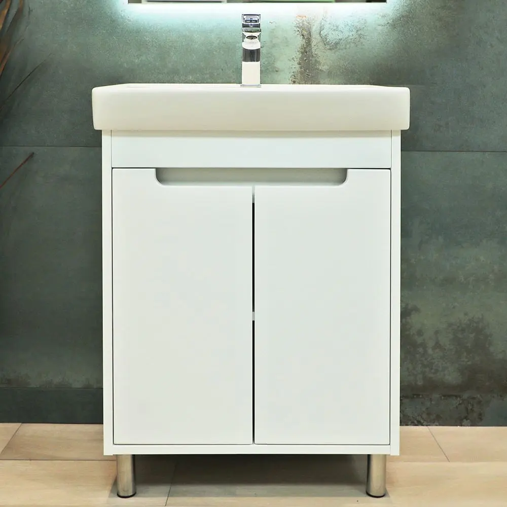 Dulap sub lavoar cu picioare Bayro Venus Neon 600 (White)