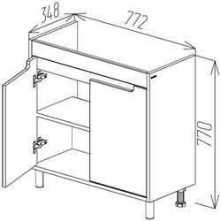 Dulap sub lavoar cu picioare Bayro Venus Neon 800 (White) Thumb