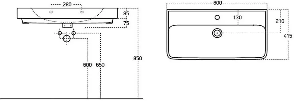 Dulap sub lavoar cu picioare Bayro Venus Neon 800 (White)
