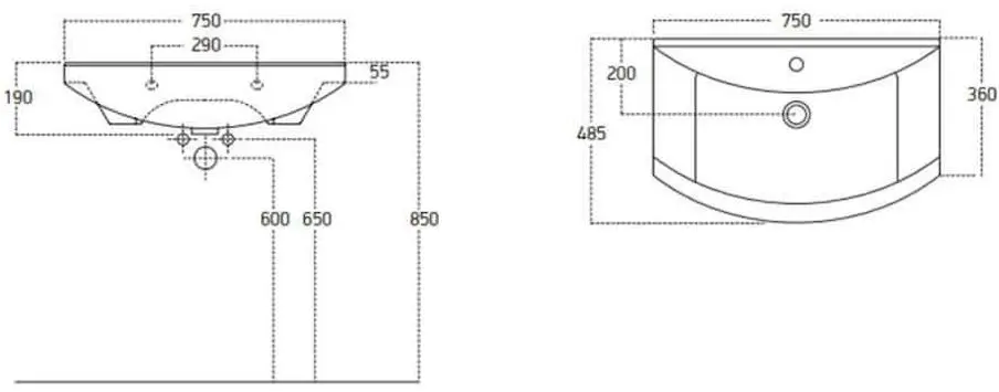 Dulap sub lavoar de podea Bayro Venus Pro Zenon 750 (White)