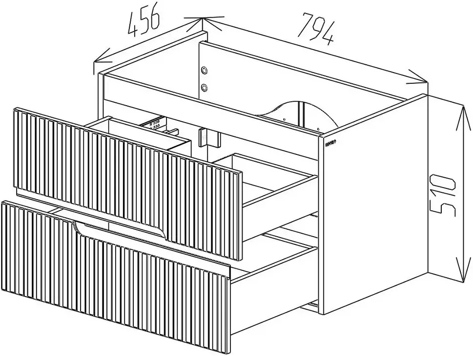Dulap sub lavoar Bayro Santos 800 (Anthracite)