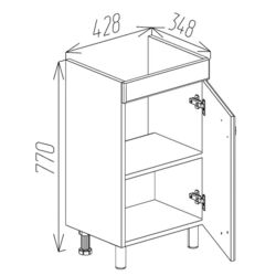 Dulap sub lavoar Bayro Dalas Neon 450 (White) Thumb