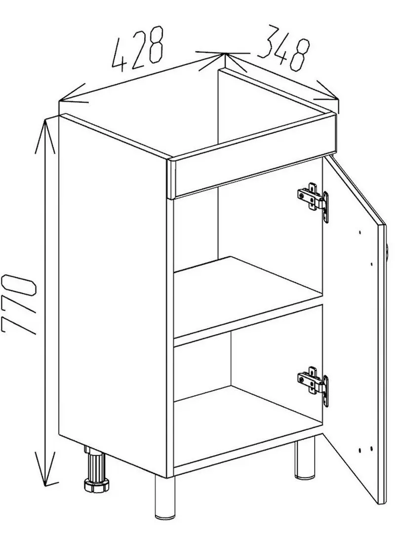 Dulap sub lavoar Bayro Dalas Neon 450 (White)