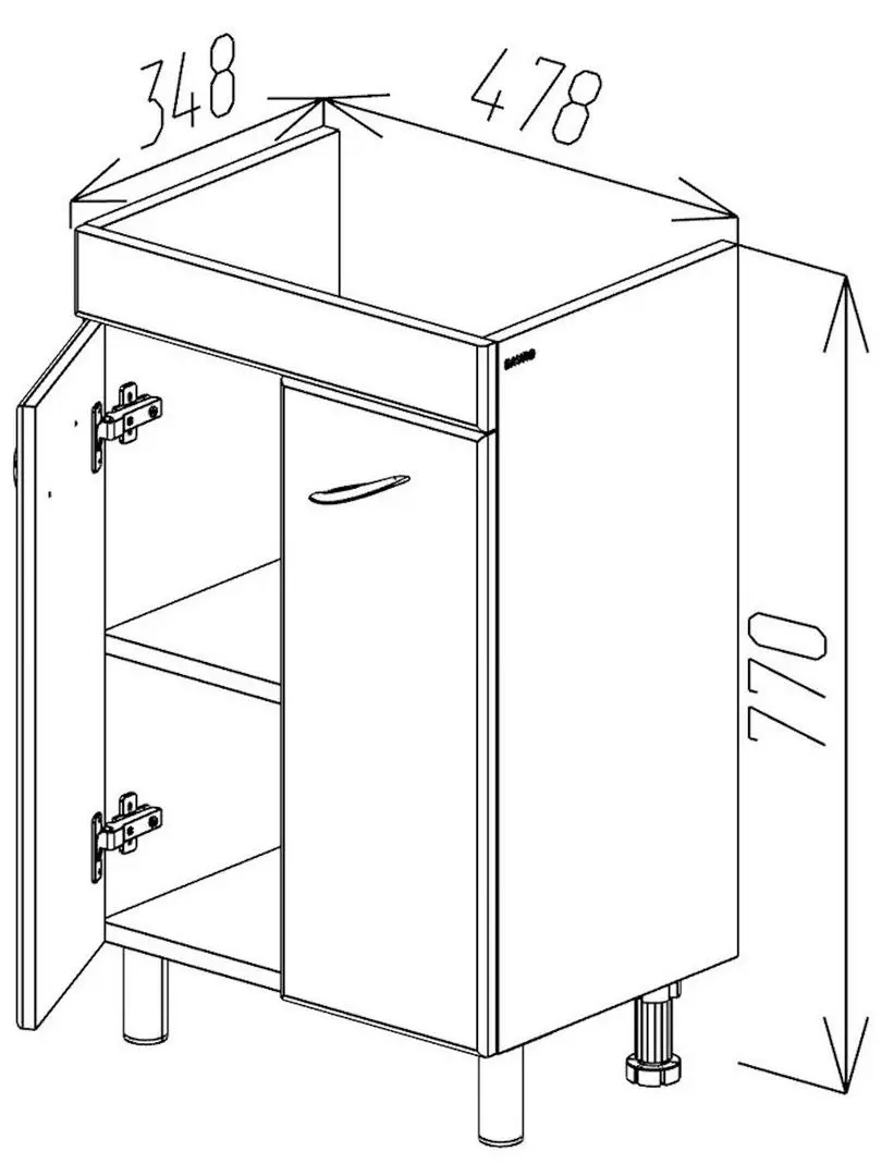 Dulap sub lavoar Bayro Dalas Neon 500 (White)