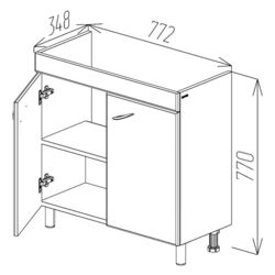 Dulap sub lavoar Bayro Dalas Neon 800 (White) Thumb