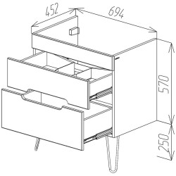 Dulap sub lavoar Bayro Etna 700 (White Matte) Thumb