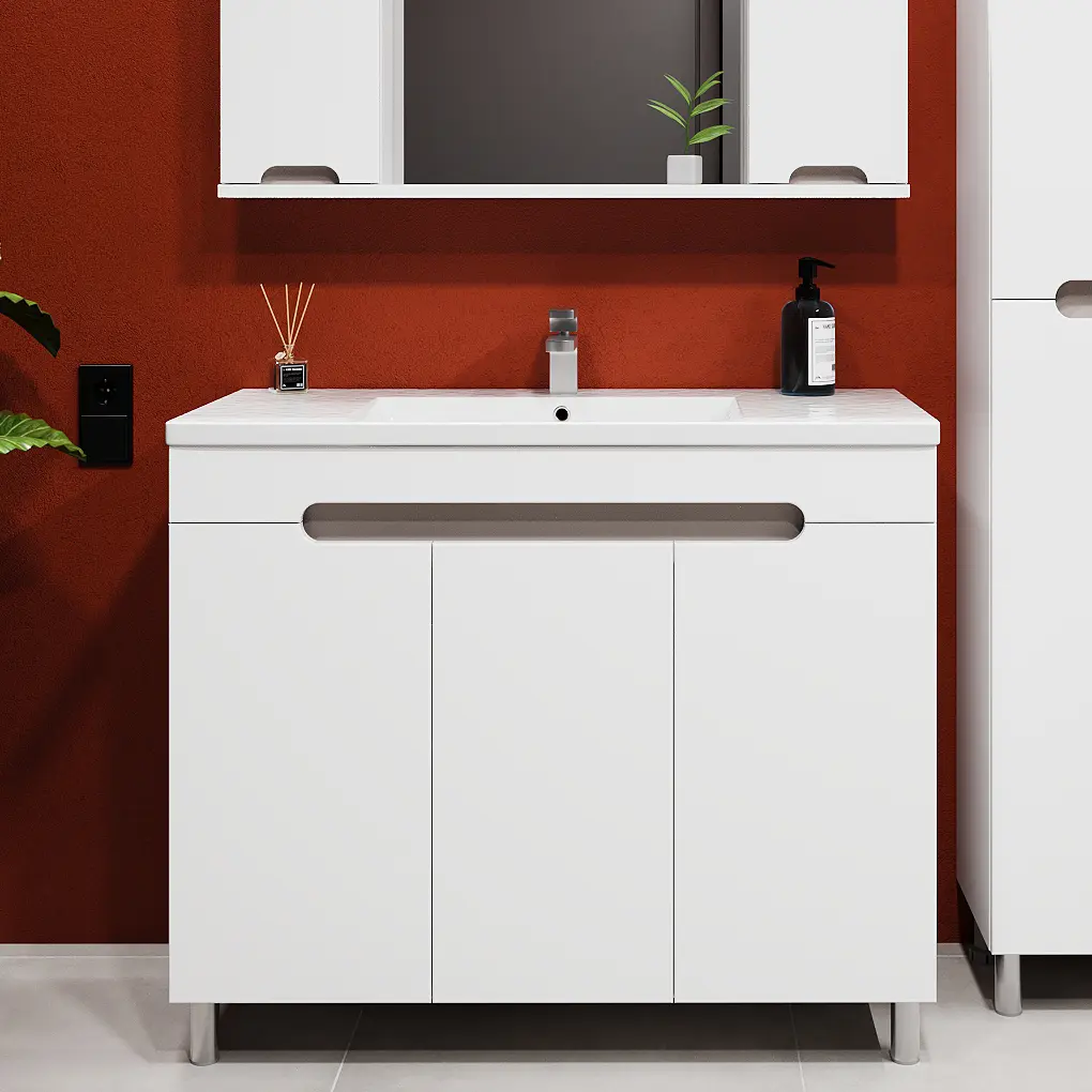 Dulap sub lavoar Bayro Etna Duo 1000 (White Matte)