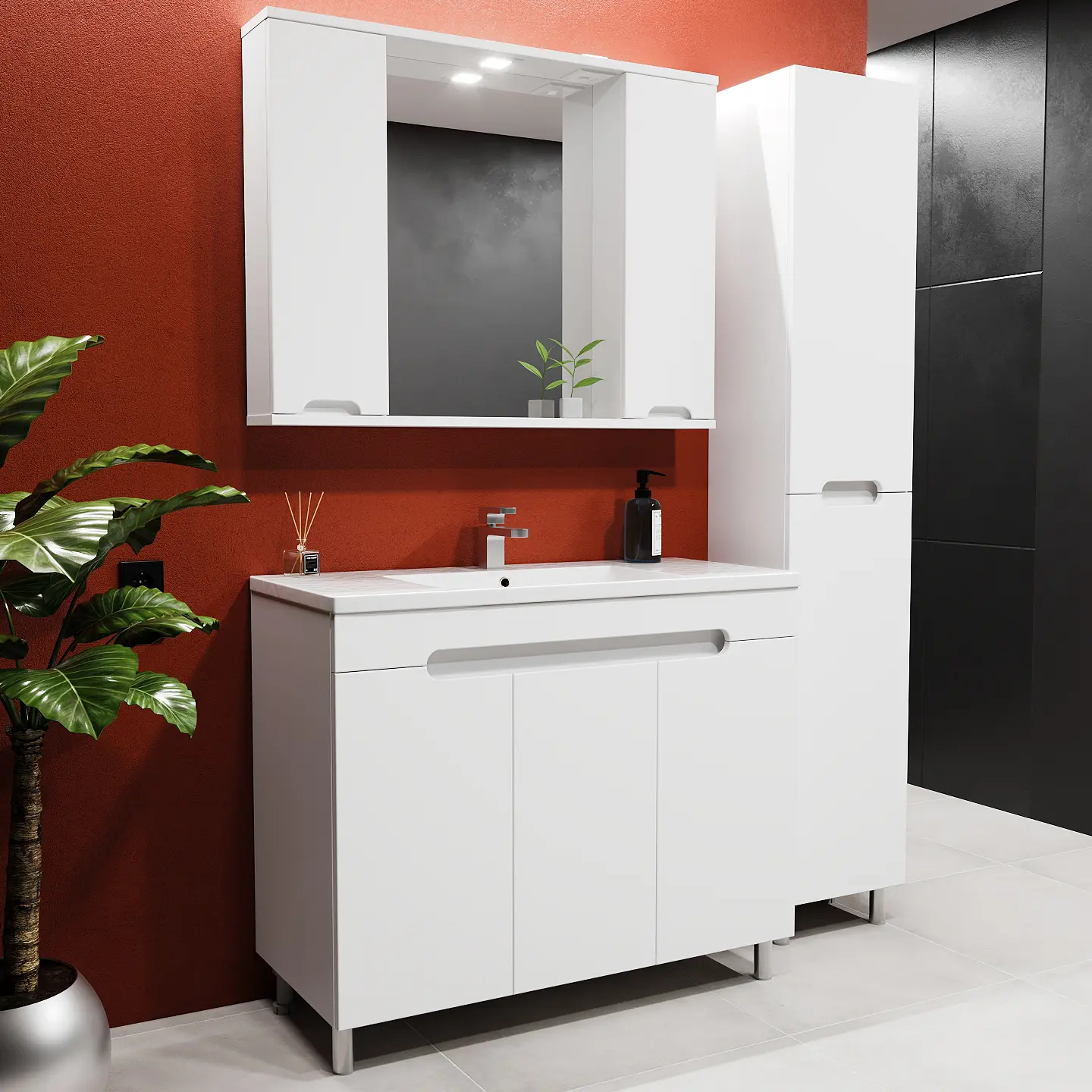 Dulap sub lavoar Bayro Etna Duo 1000 (White Matte)