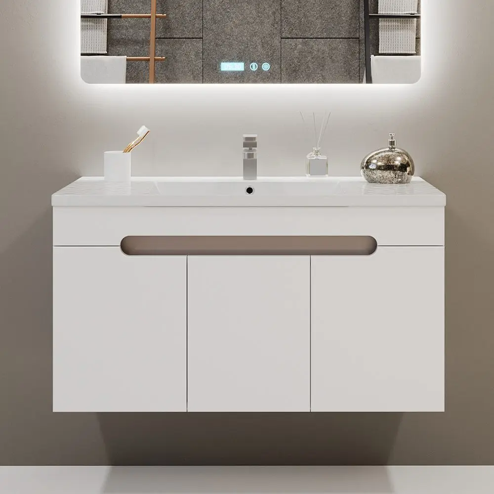 Tumba sub lavoar Bayro Etna Duo 1000 (White Matte) - 3