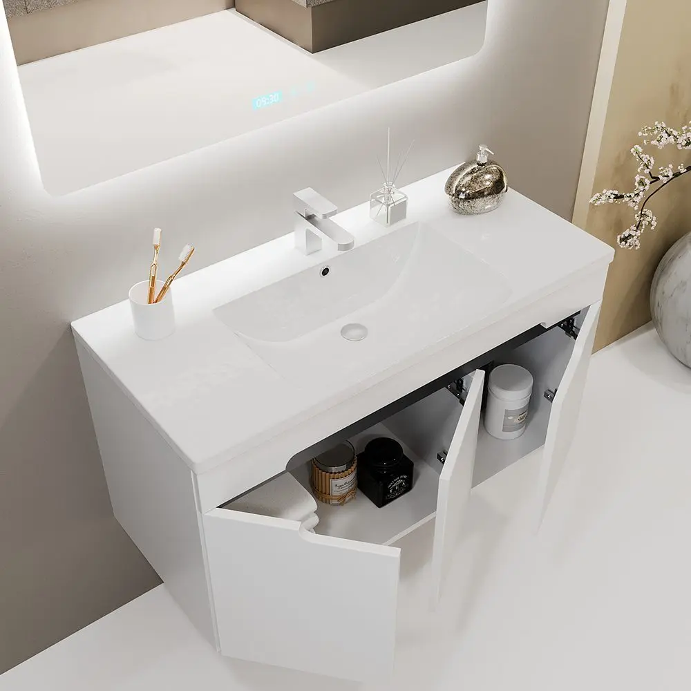 Tumba sub lavoar Bayro Etna Duo 1000 (White Matte) - 5