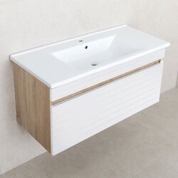 Tumba sub lavoar Bayro Onica Atria 1000 (White Matte/Sonoma Oak) Thumb