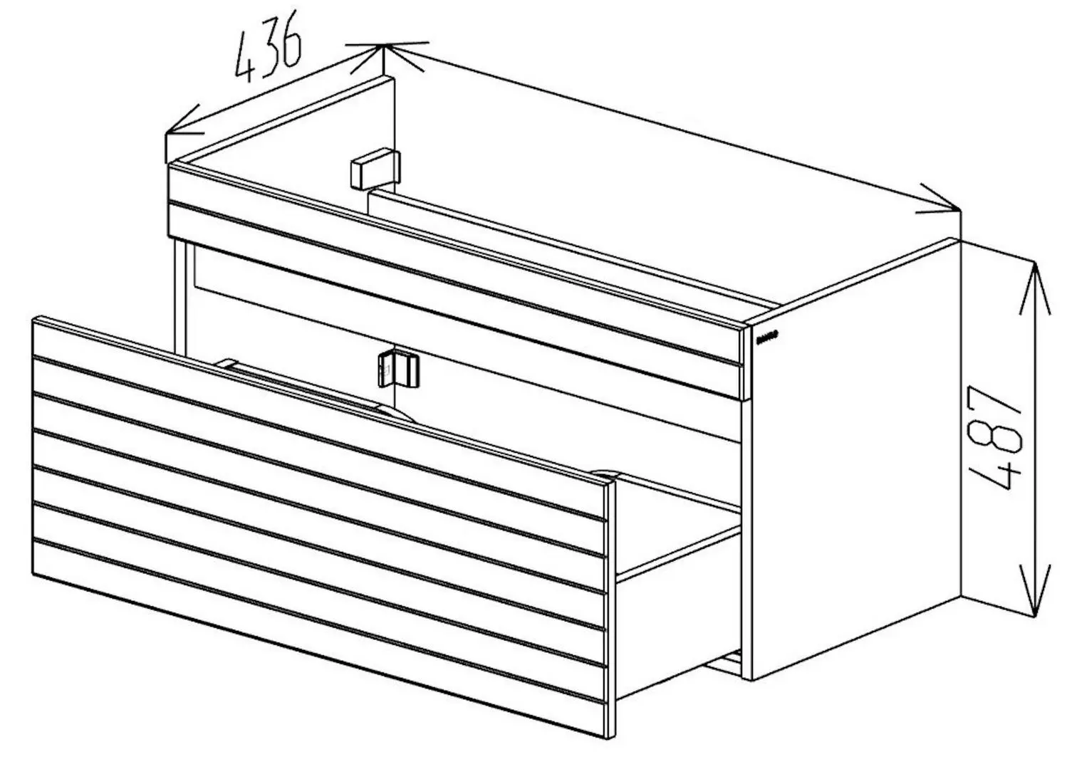 Tumba sub lavoar Bayro Onica Atria 850 (White Matte/Sonoma Oak)