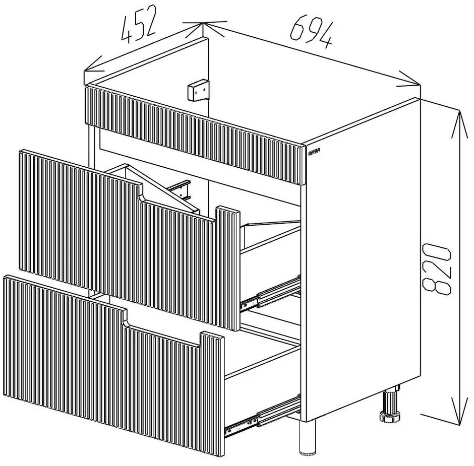 Dulap sub lavoar Bayro Positano 700 (White Matte)