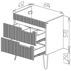Dulap sub lavoar Bayro Positano 700 (White Matte) Thumb