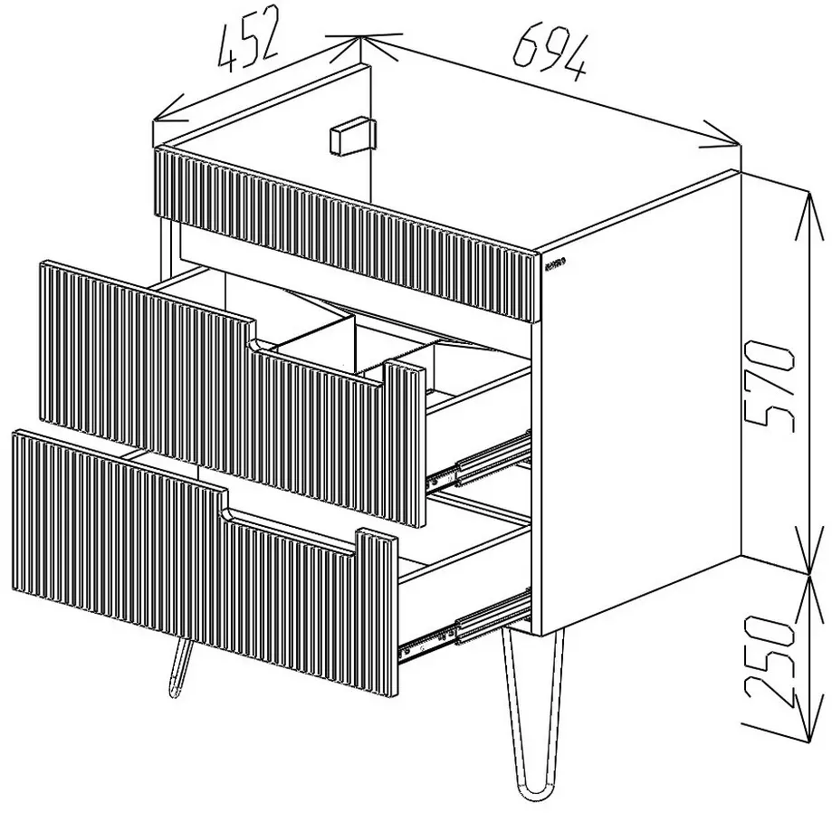 Dulap sub lavoar Bayro Positano 700 (White Matte)