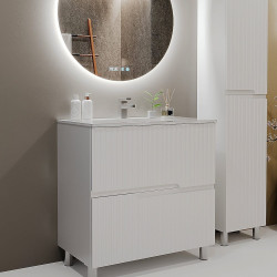 Tumba sub lavoar Bayro Santos 1000 (White Matte) Thumb