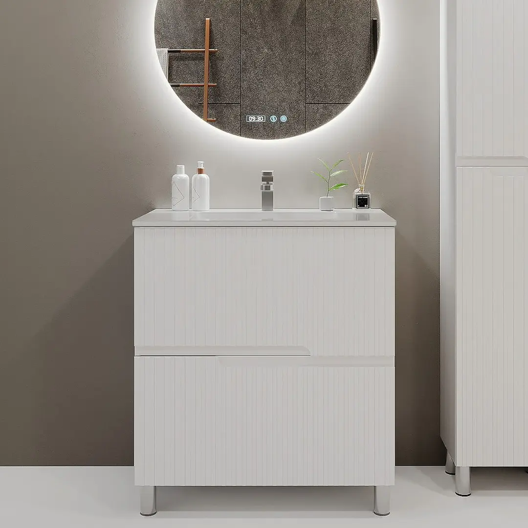 Tumba sub lavoar Bayro Santos 600 (White Matte)