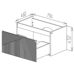 Dulap sub lavoar Bayro Sensi 800 (White Matte) Thumb