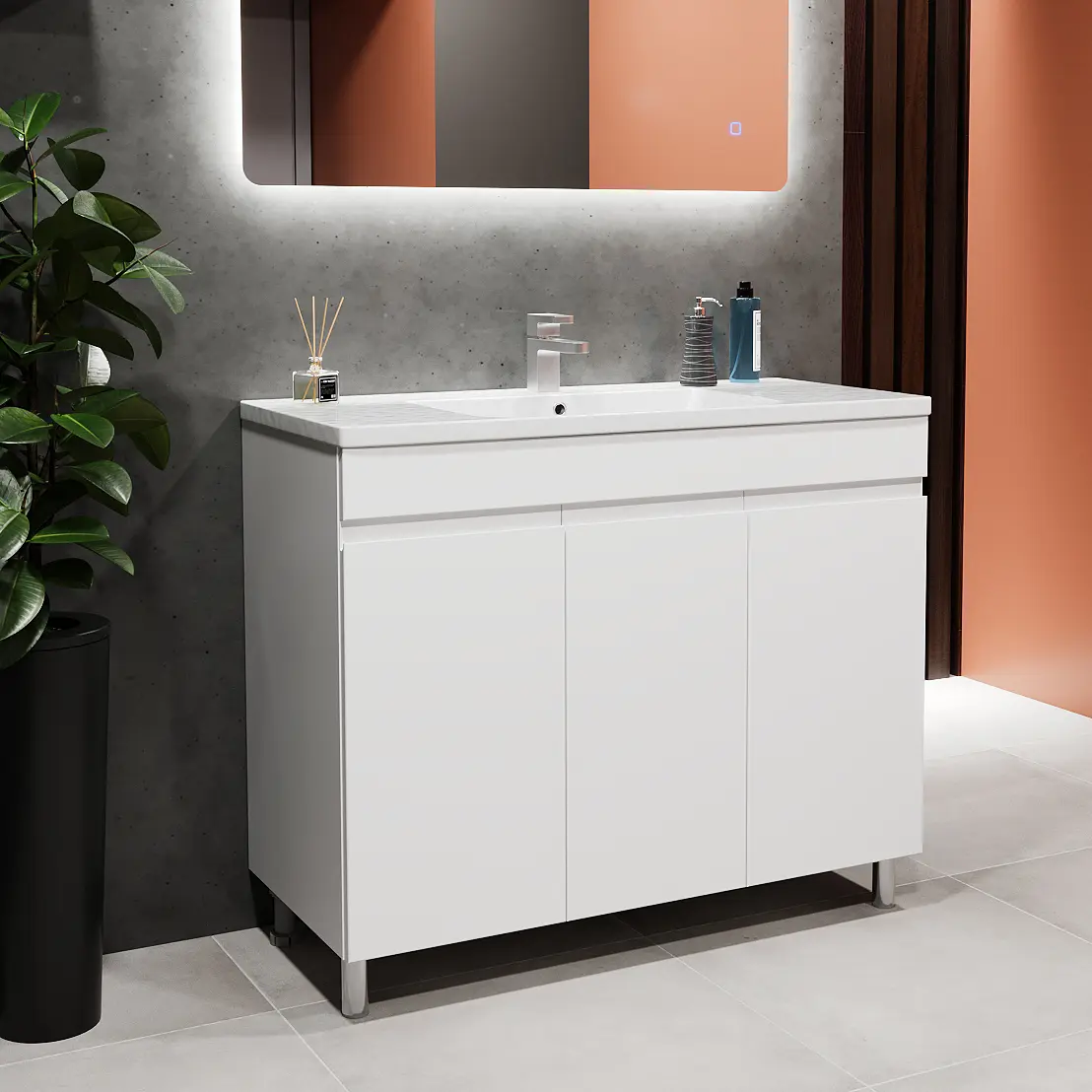 Dulap sub lavoar Bayro Studio Duo 1000 (White Matte)