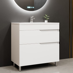 Tumba sub lavoar Bayro Teona 1000 (White Matte) Thumb